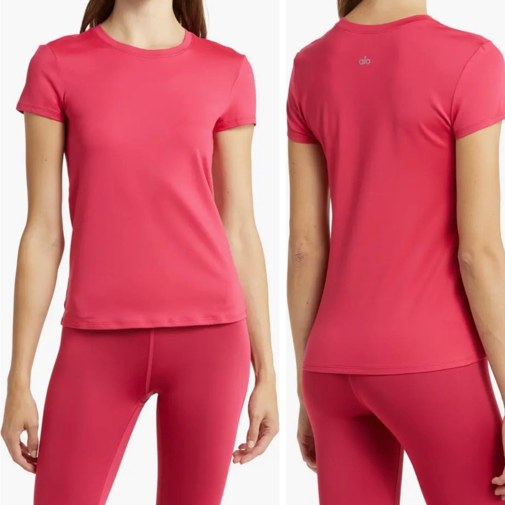 NWT Alo Alosoft Finesse Tee Shirt - Lipstick Red